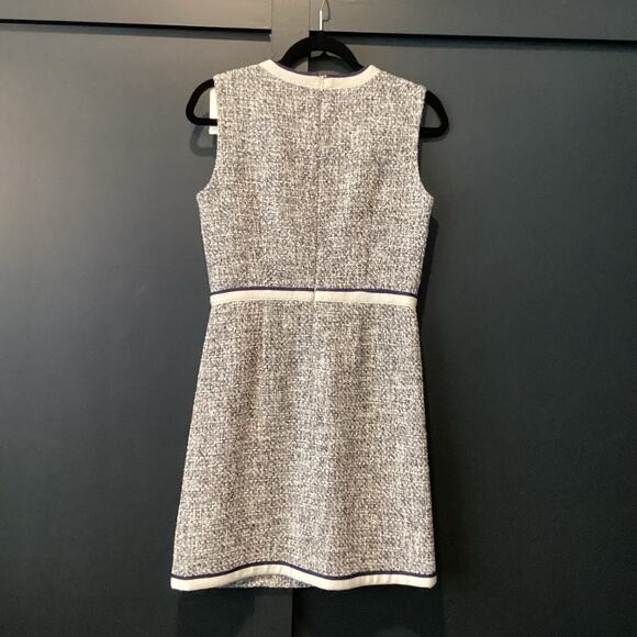 Veronica Beard Julie Tweed boucle A-Line Mini dress blue sleeveless knit 2 - Picture 8 of 10